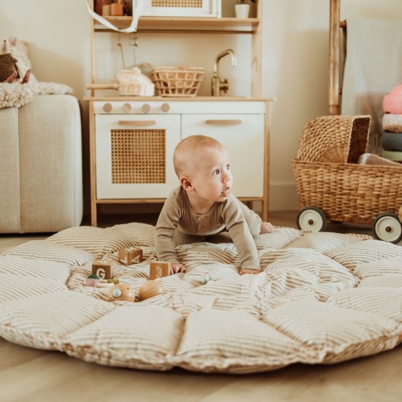Babytæppe Bloom Stripe Blue