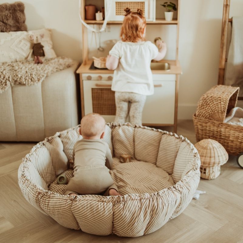 Babytæppe Bloom Stripe Blue