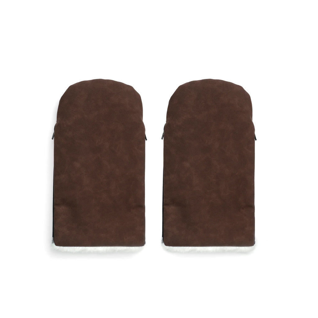 Østerbro barnevognshandsker - chocolate brown faux suede