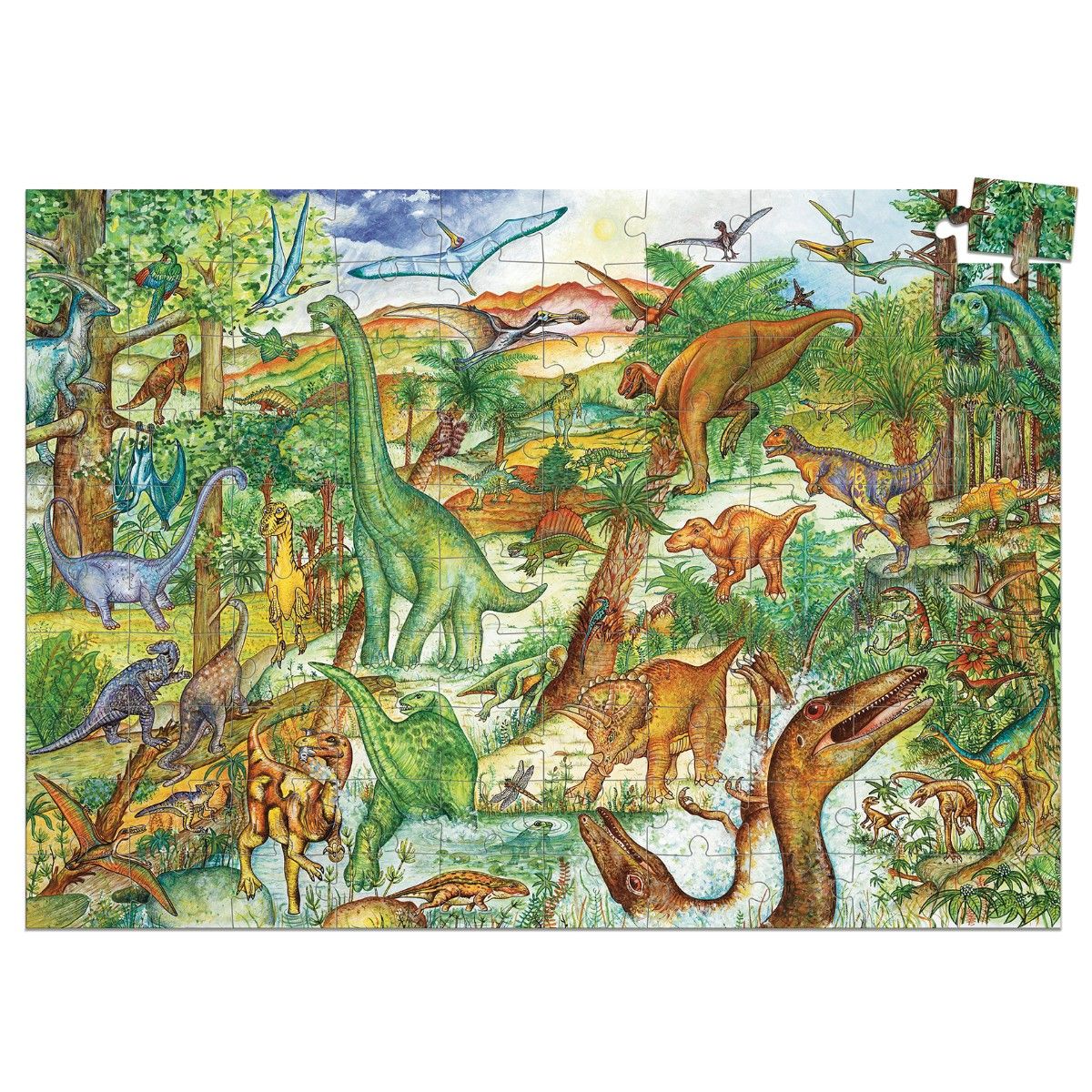 Observationspuslespil 100 brikker - Dinosaurer