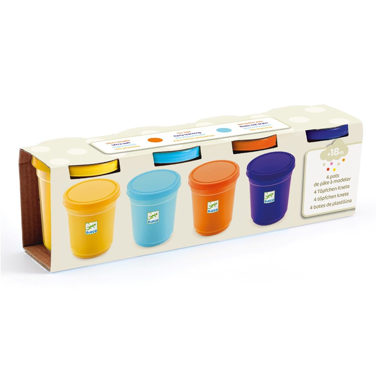 Modellervoks 4 bøtter - naturfarver