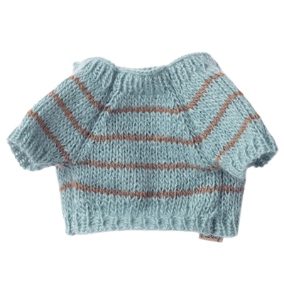 Hvalpetilbehør - strikket sweater dusty blue
