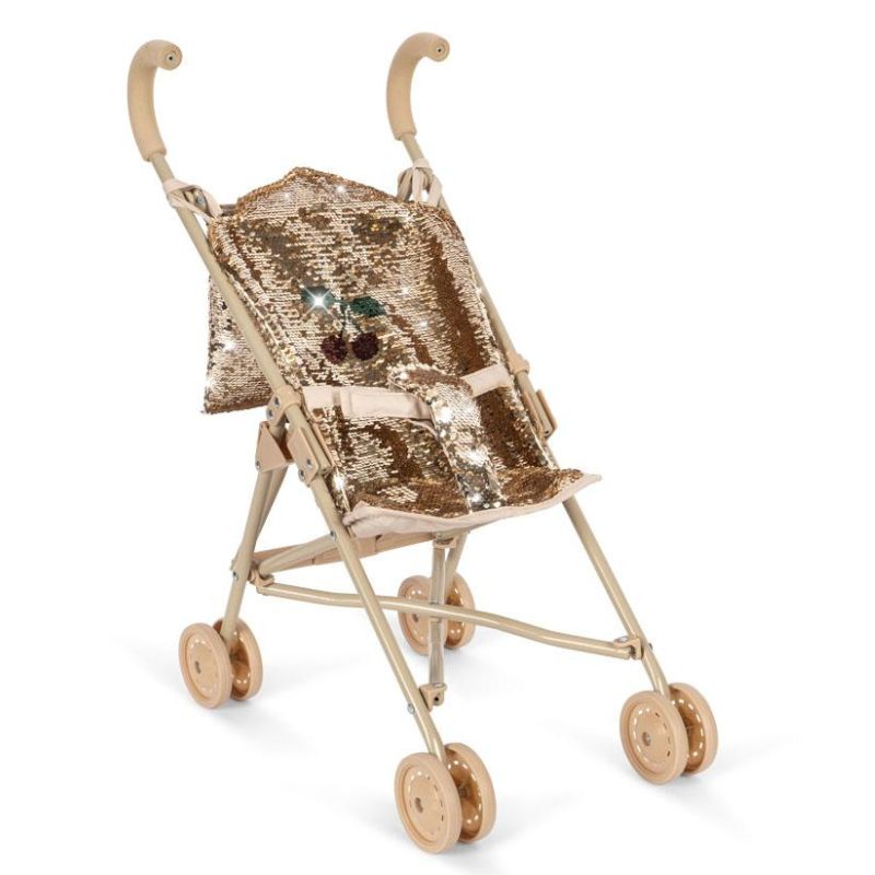 Dukkeklapvogn - Guldglitter