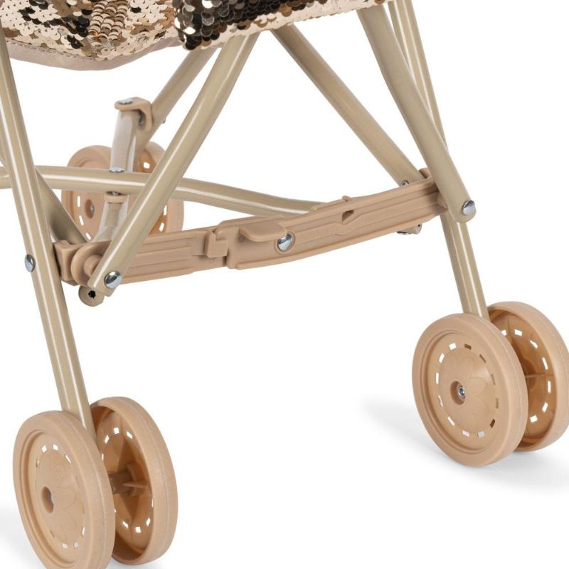 Dukkeklapvogn - Guldglitter