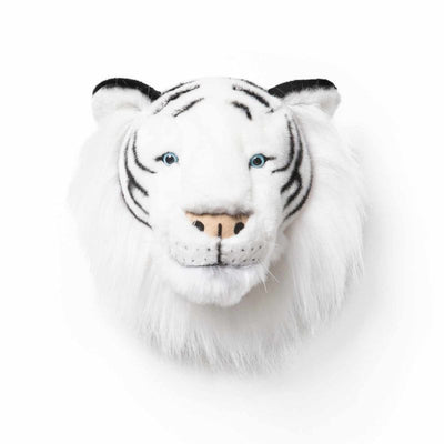 Hvidt tigerhoved væghængt