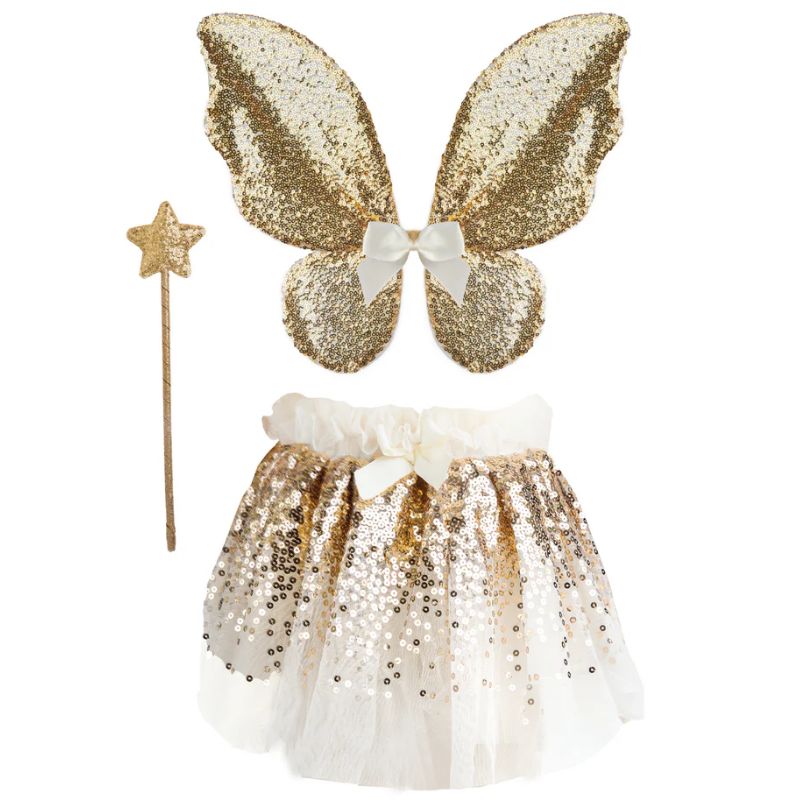 Fe-kostume med vinger og tryllestav (4-6 år)