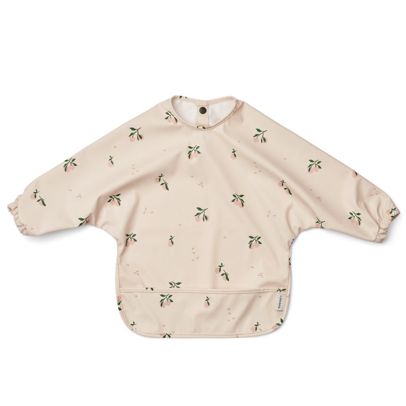 Spisesmæk med ærmer - Peach/Sea shell mix