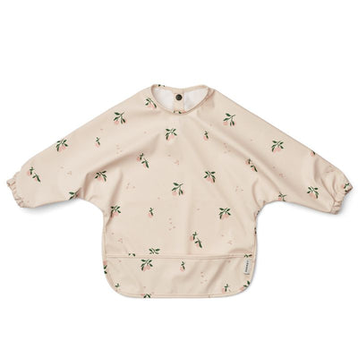 Spisesmæk med ærmer - Peach/Sea shell mix