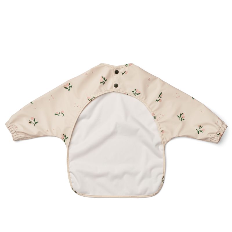 Spisesmæk med ærmer - Peach/Sea shell mix