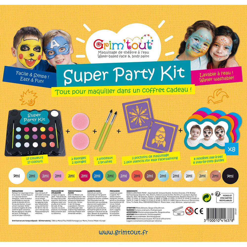 Ansigtsmaling super party kit