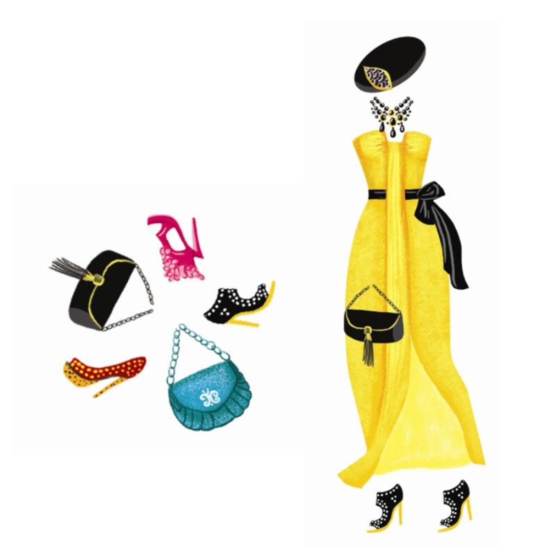 Genanvendelige klistermærker - Påklædningsdukker mode