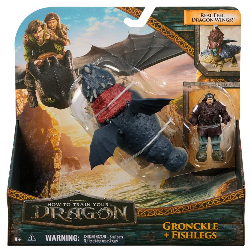 Gronckle drage + Fishlegs figur