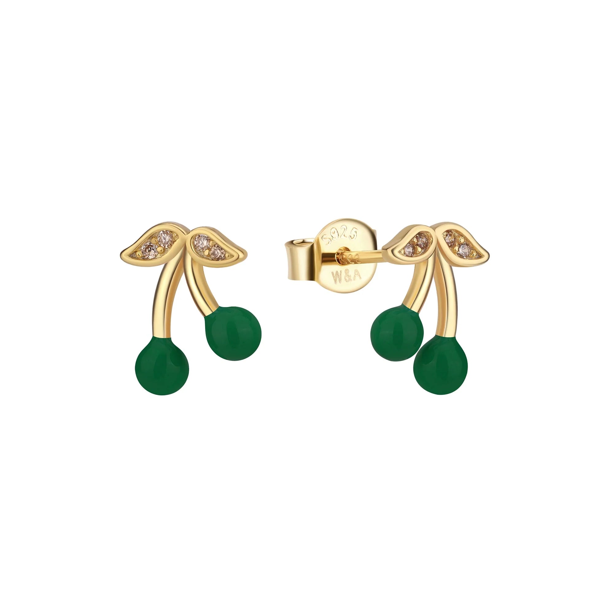 Øreringe cherry dark green