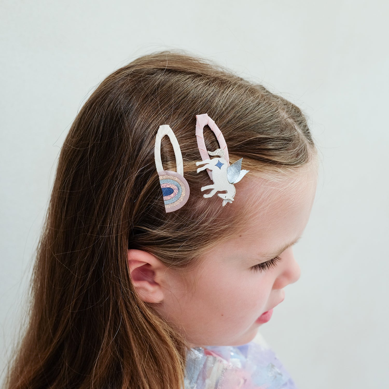 Hårspænder 4 stk - Enhjørninger og regnbuer