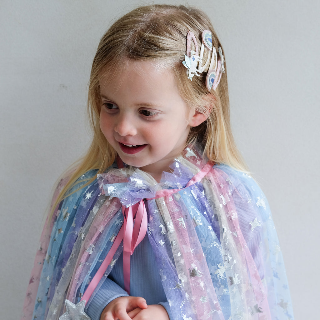 Hårspænder 4 stk - Enhjørninger og regnbuer