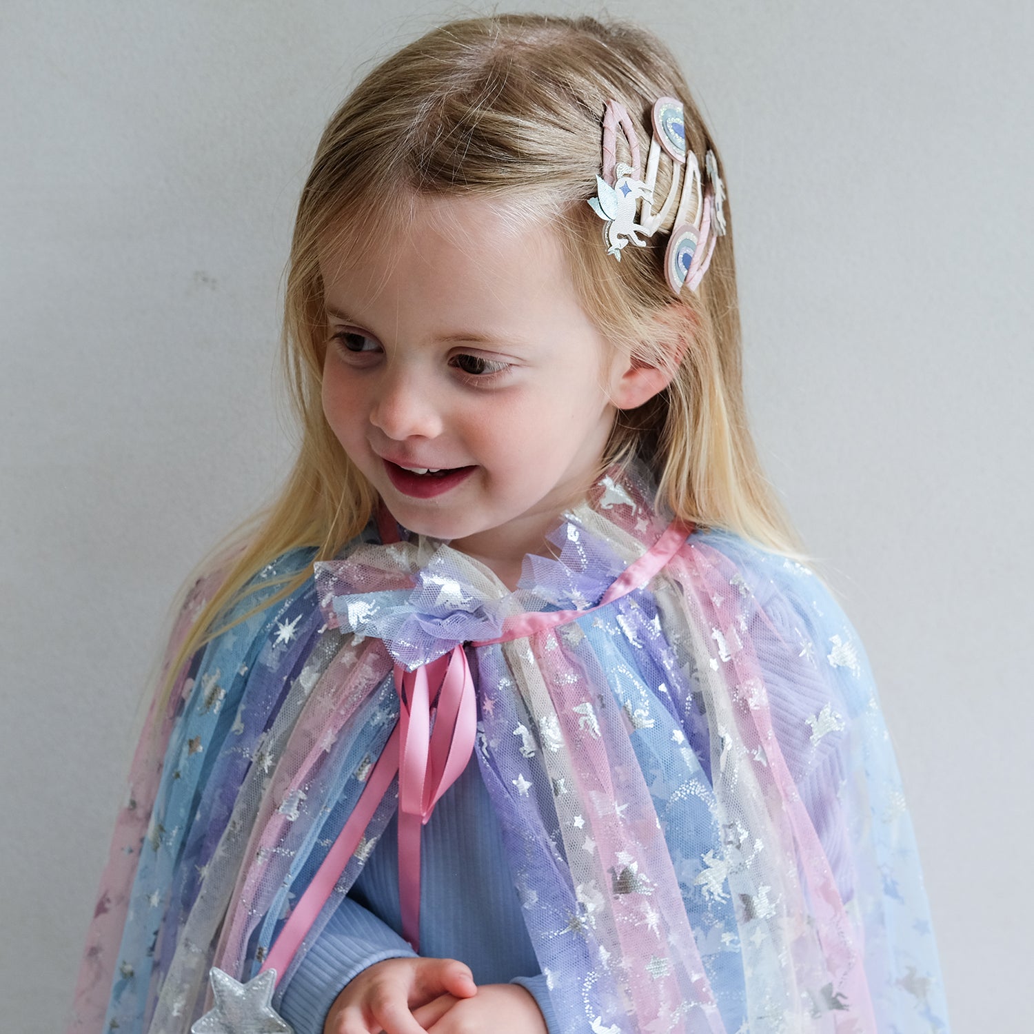 Hårspænder 4 stk - Enhjørninger og regnbuer