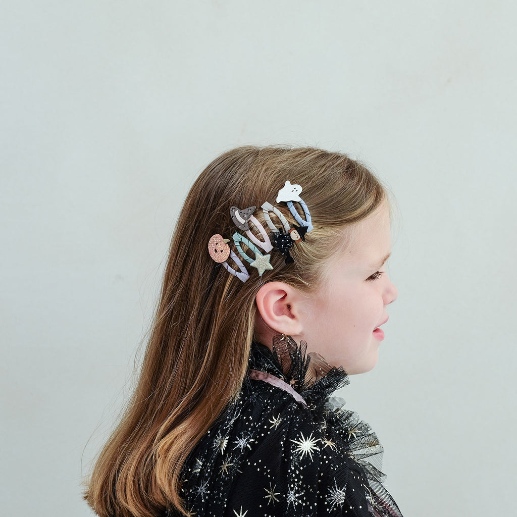 Hårspænder 4 stk - Halloween m. glimmer