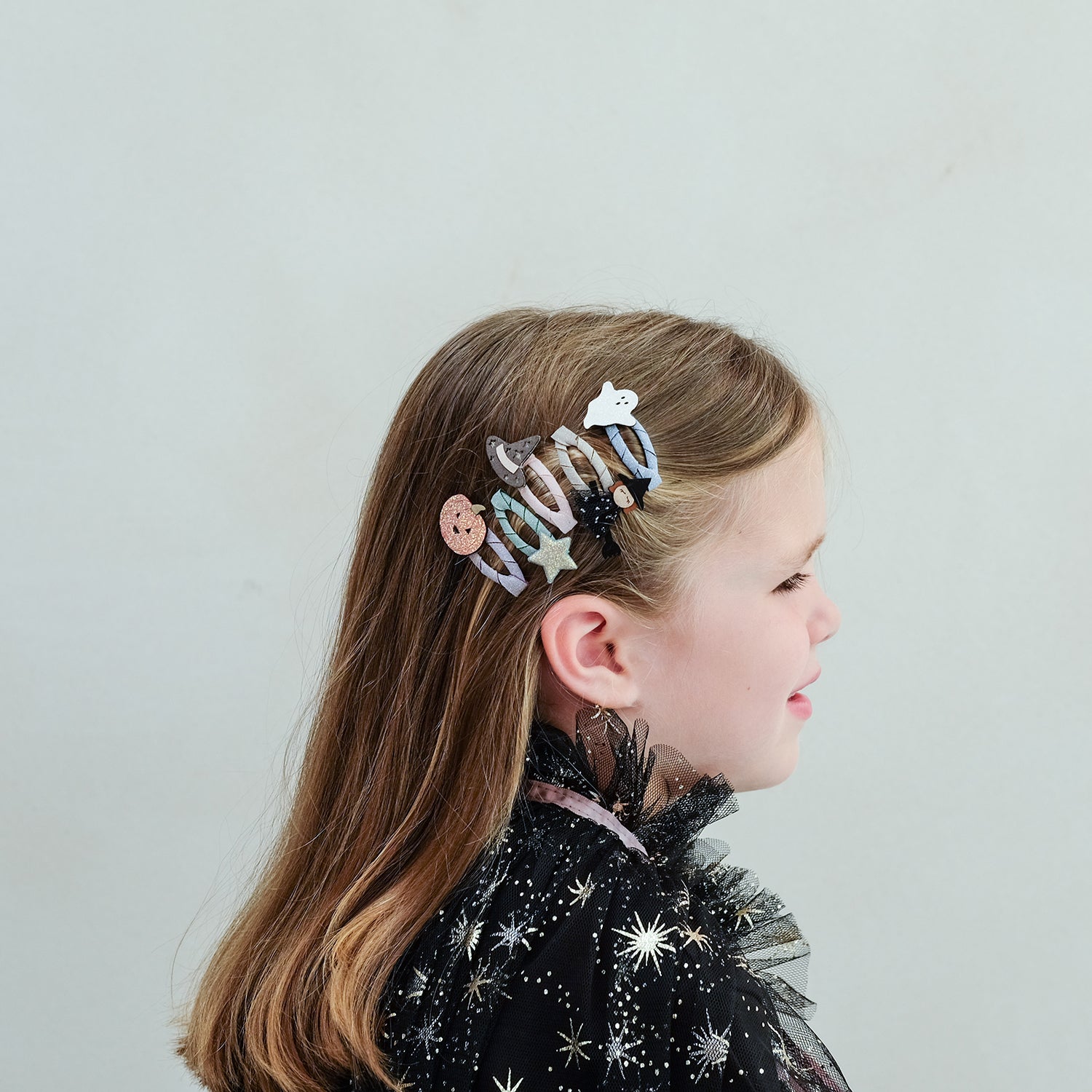 Hårspænder 4 stk - Halloween m. glimmer