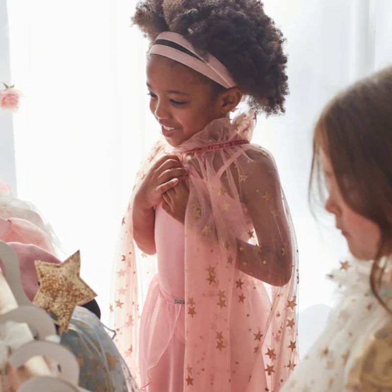 Kappe - pink med stjerner