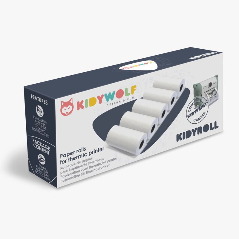 Kidydraw hvide papirruller - 5 stk.