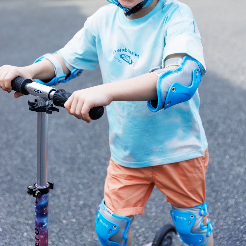 Knæ- og albuebeskyttere blå med reflekser