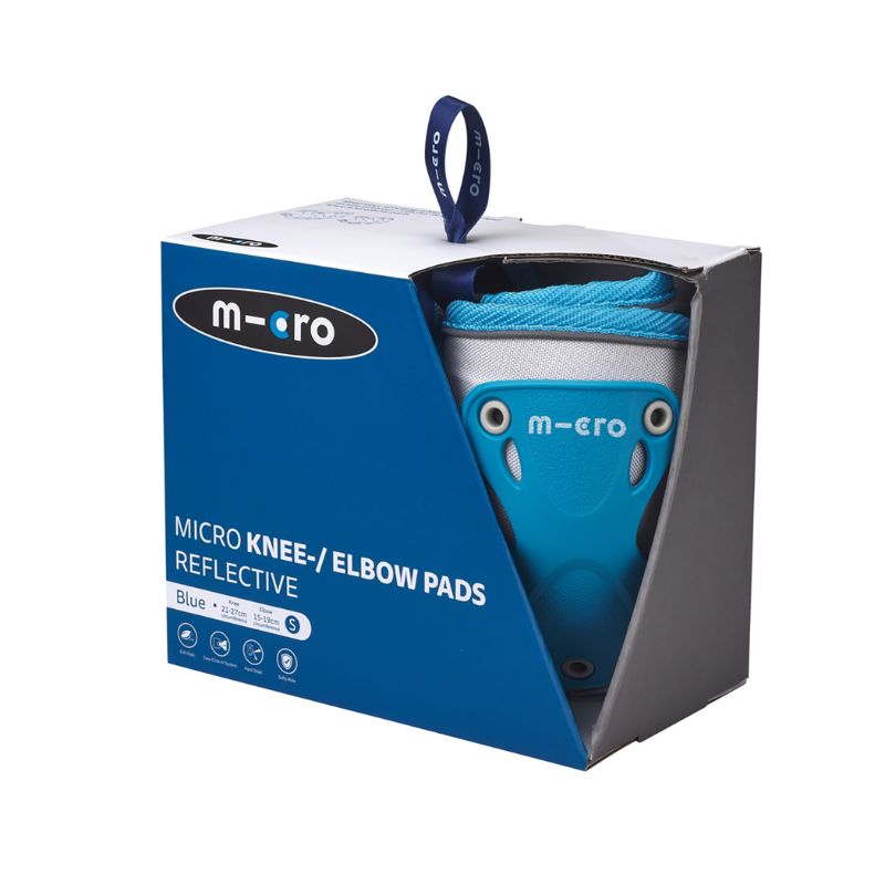 Knæ- og albuebeskyttere blå med reflekser