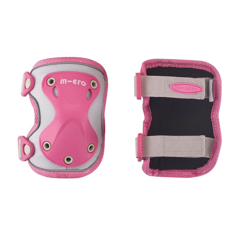 Knæ- og albuebeskyttere pink med reflekser