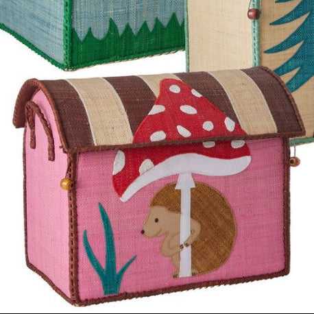 Kurvehus Happy forest - Lille størrelse i pink med pindsvin