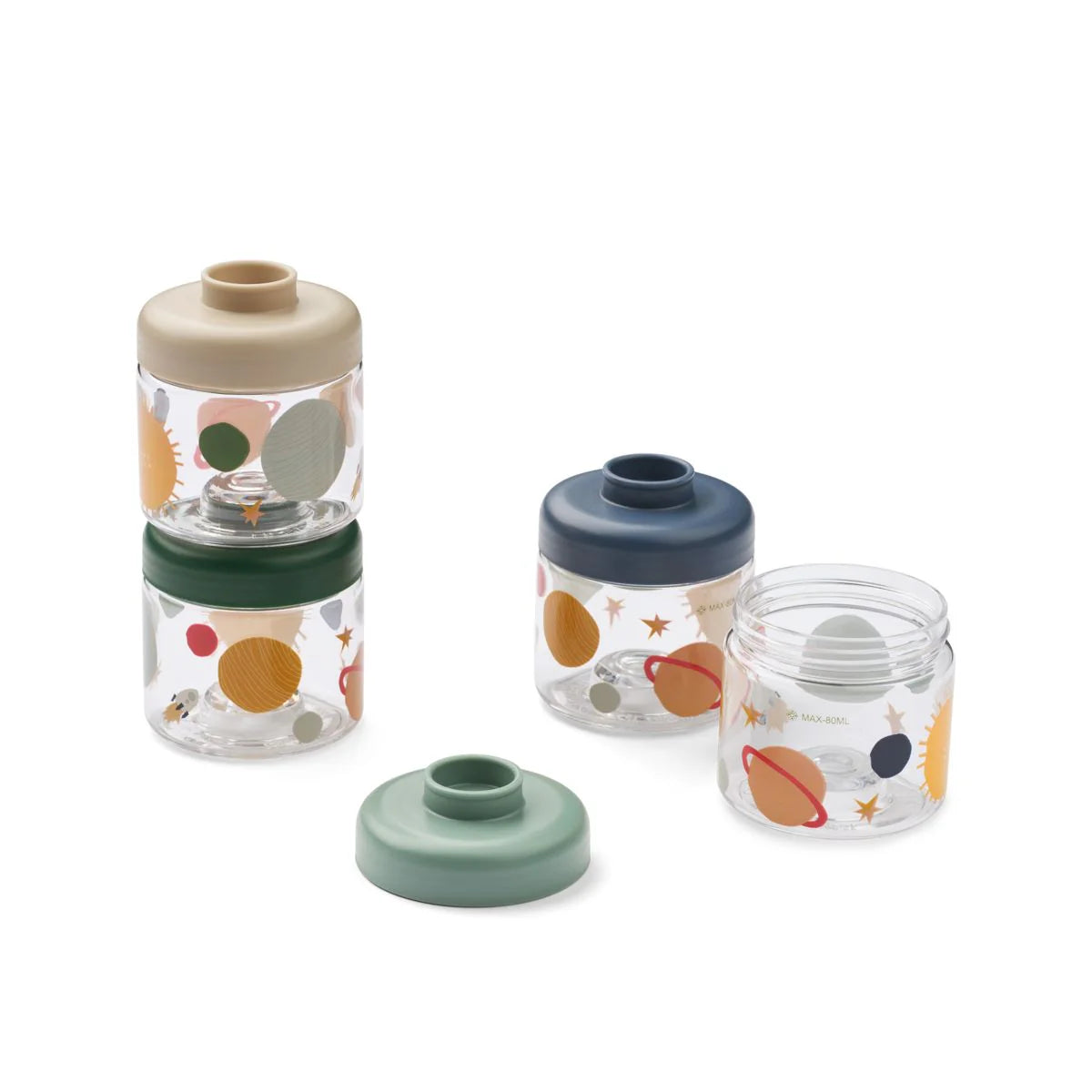 Dominique snackbokse 4 stk. - Universe/ Classic Navy