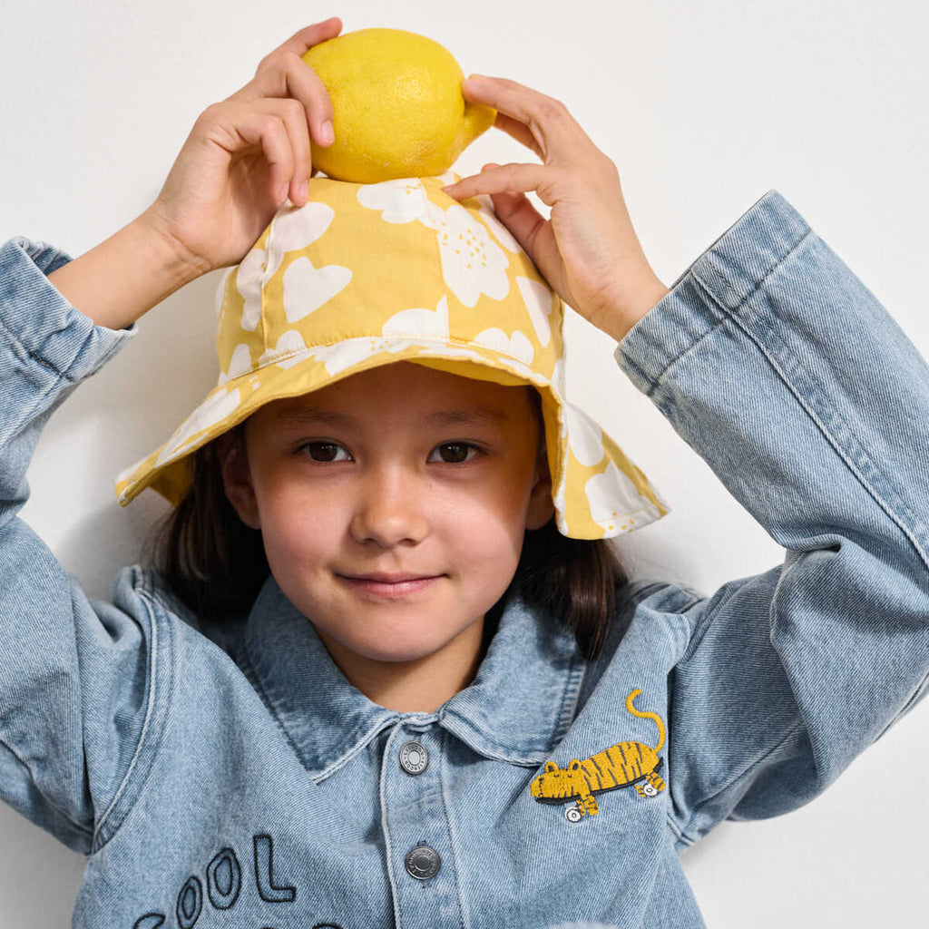 Amelia vendbar solhat - Flower/ lemon yellow