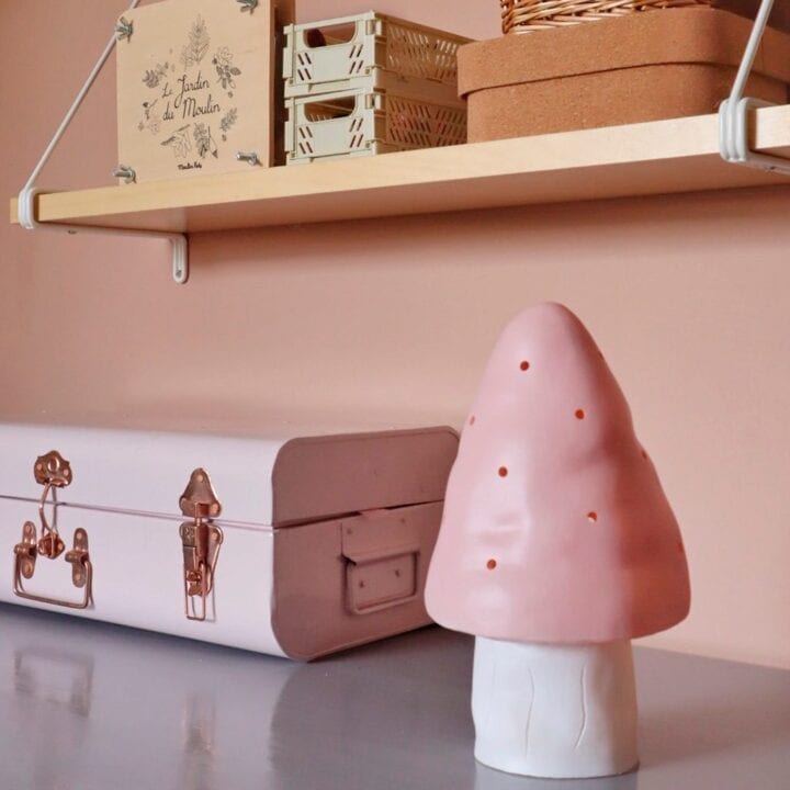 Svampelampe lyserød lille