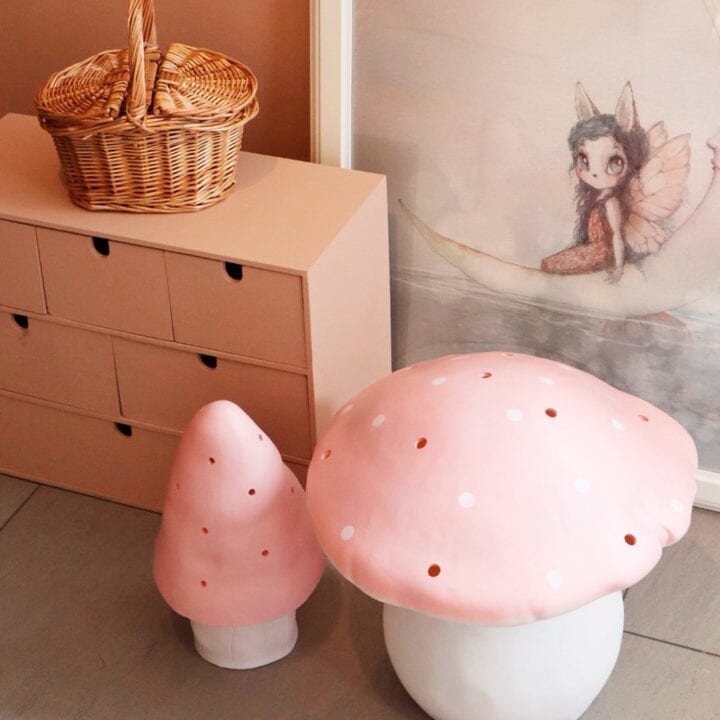Svampelampe lyserød lille