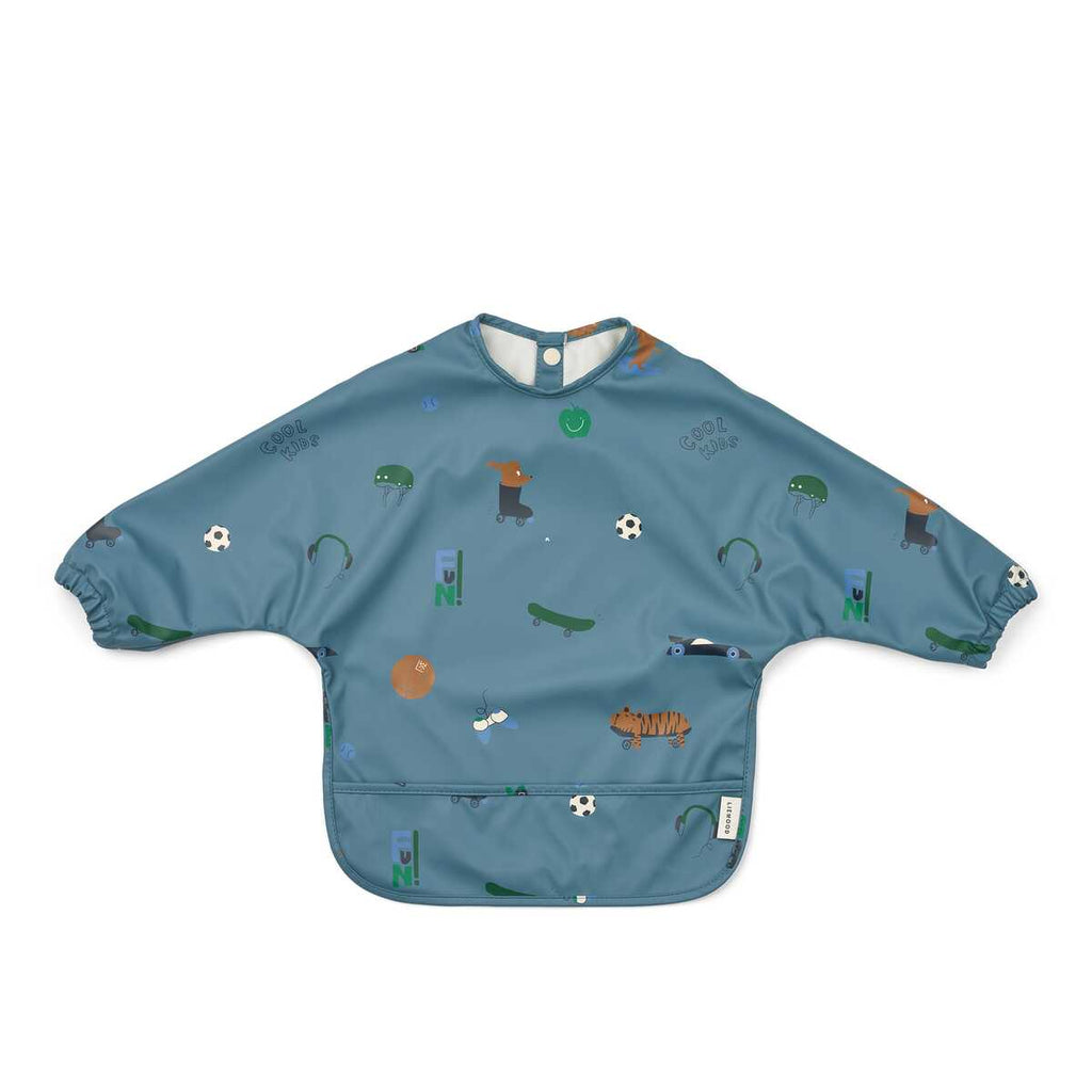Spisesmæk med ærmer - Fun/ Beach blue
