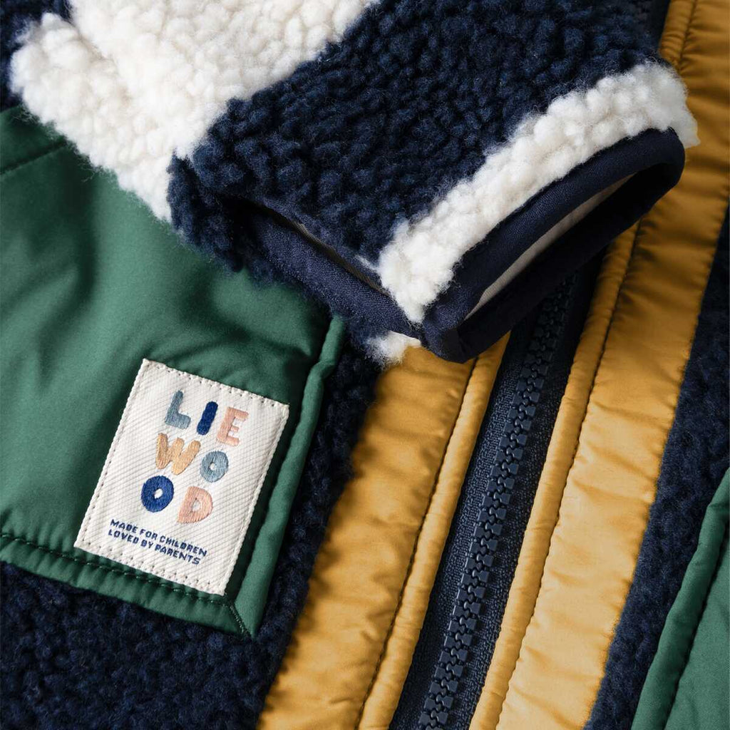 Noam pile jakke navy multi mix