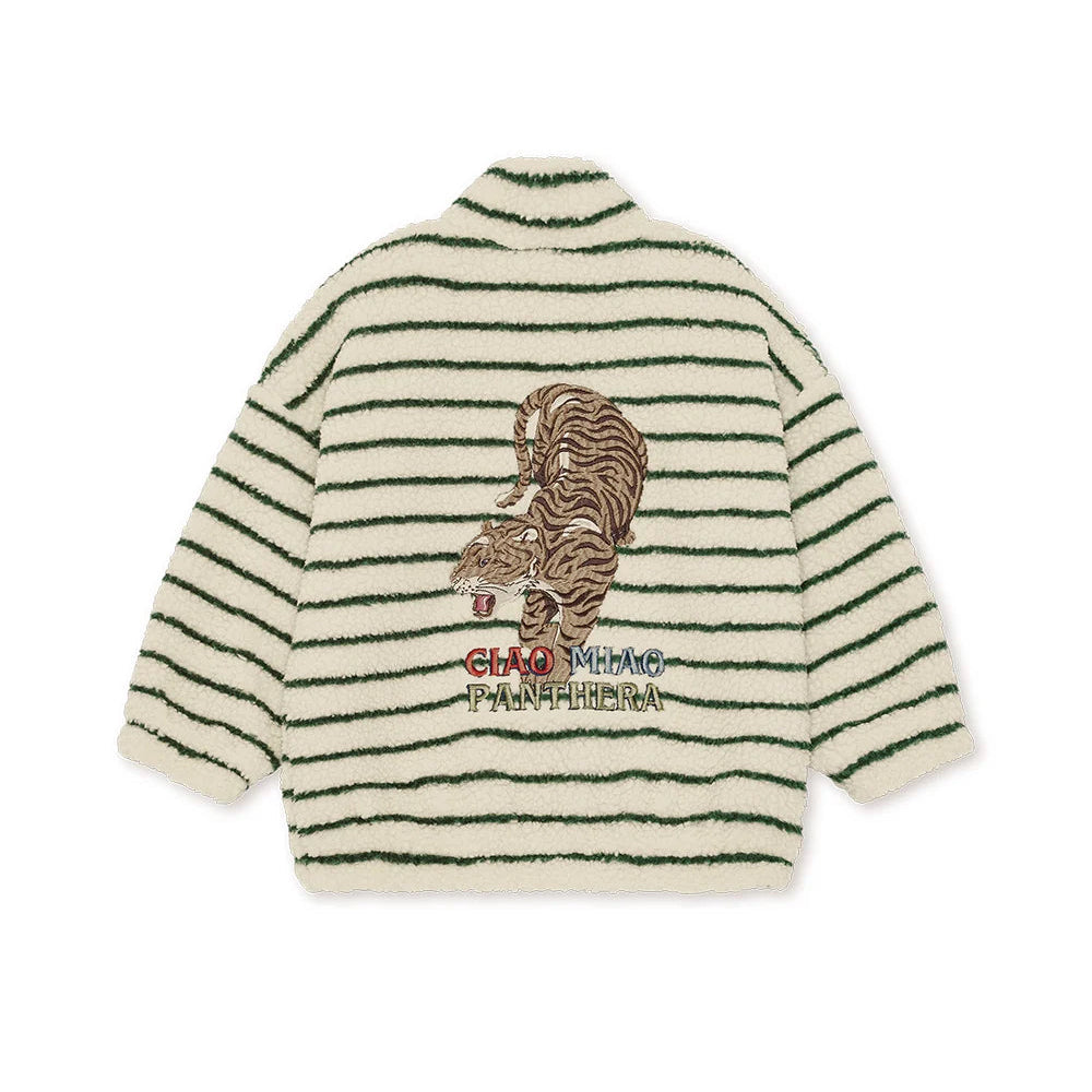 Jody teddy jakke - Erba stripe