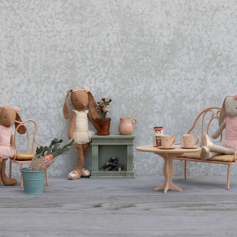 Pejs til miniature dukkehus - Støvet grøn