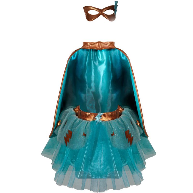 Superheltekappe og skørt - Kobber/blå mint