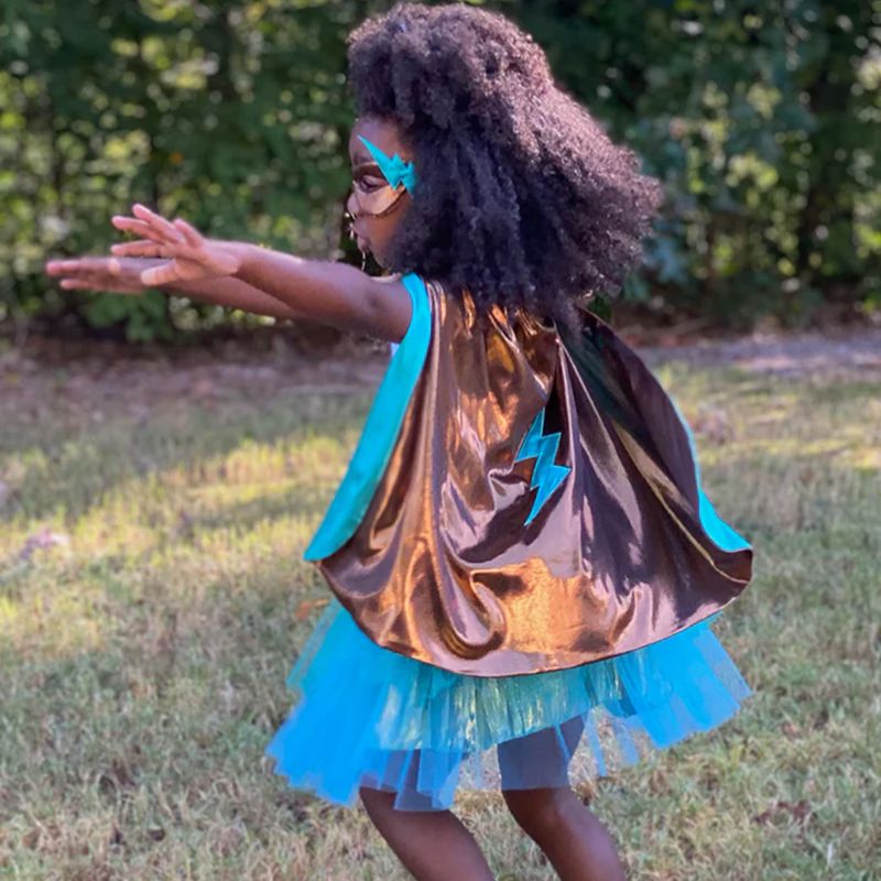 Superheltekappe og skørt - Kobber/blå mint