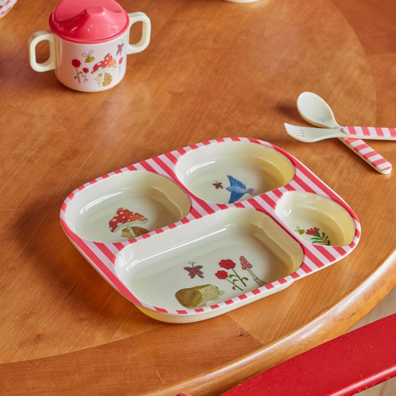 Servicesæt skovprint pink