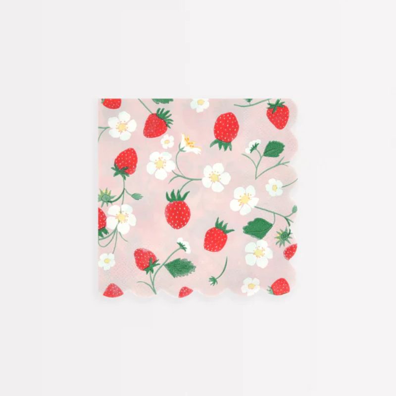 Servietter med jordbær