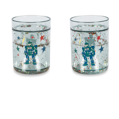 Glitterkopper 2 stk - Hero robot