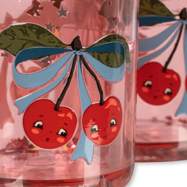 Glitterkopper 2 stk - cherry bow