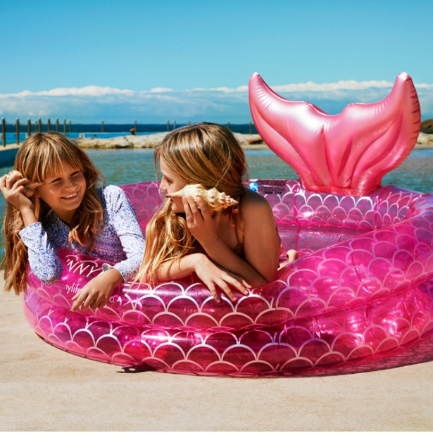 Badebassin havfrue pink