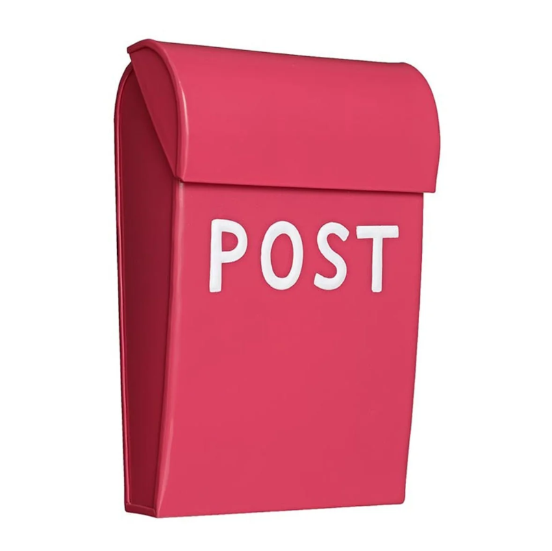 Postkasse - hindbærrød