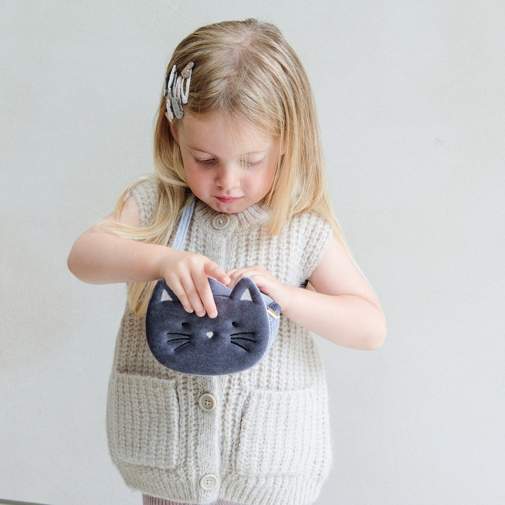 Skuldertaske - Grey kitty cat
