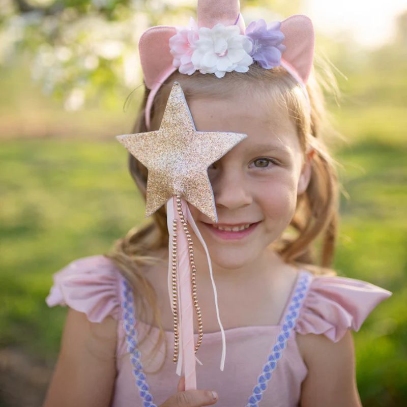 Stjernetryllestav pink med perlebånd