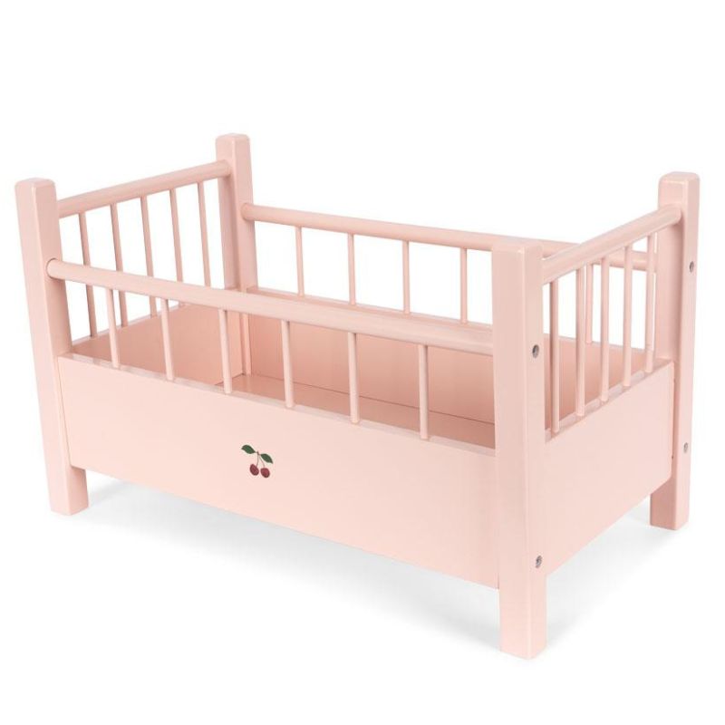 Trædukkeseng - Pink med kirsebær