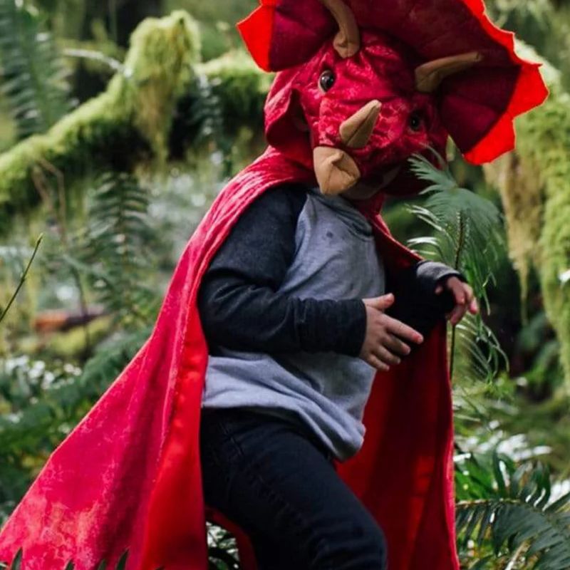 Triceratopskappe rød (4-6 år)