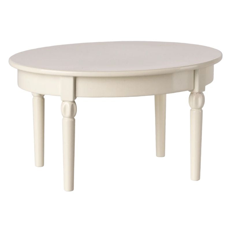 Vintage spisebord til mus - råhvid