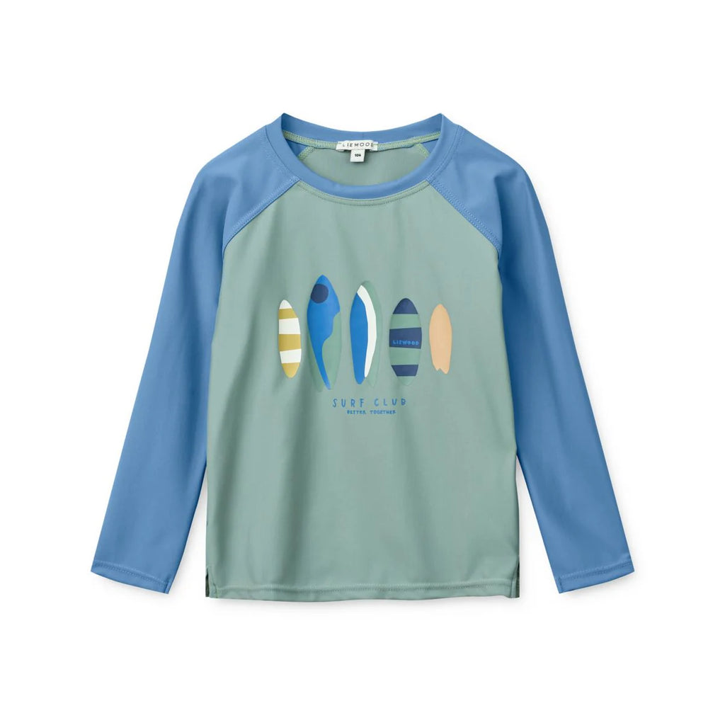 Noah langærmet bade t-shirt - Boards/ light peppermint